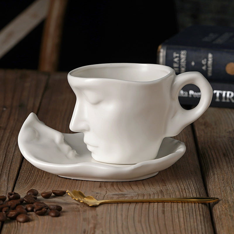 Metall berühren Gesicht kreative Keramik Kuss Kaffeetasse