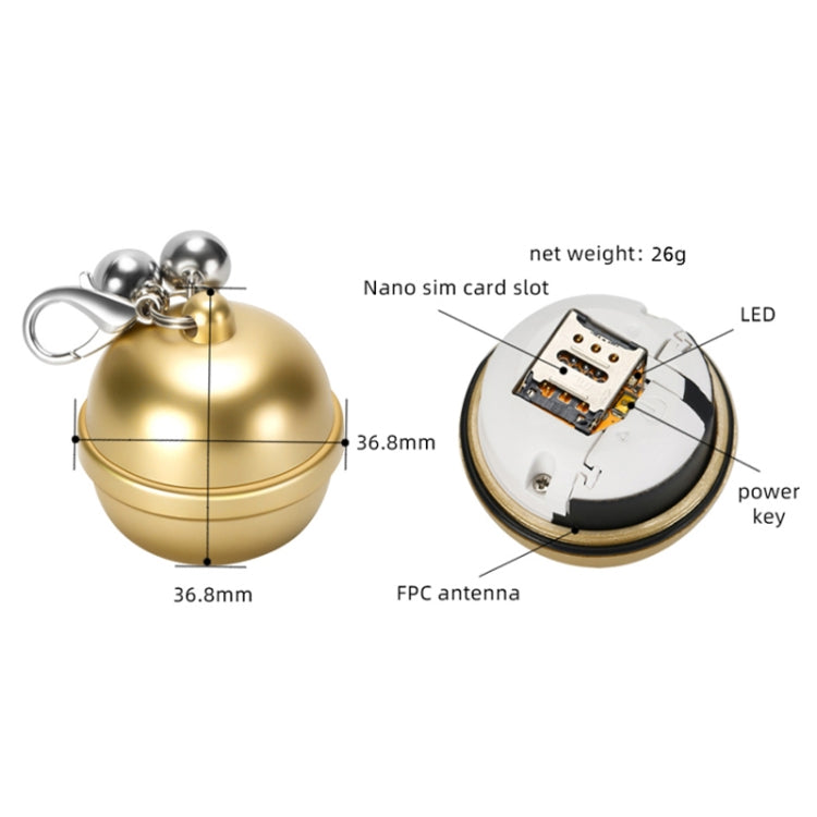 Sandsberg | G15 2G IP67 Wasserdichter GPS-Tracker für Haustiere GPS + Beidou + AGPS + WiFi + Basisstationsortung (Gold)