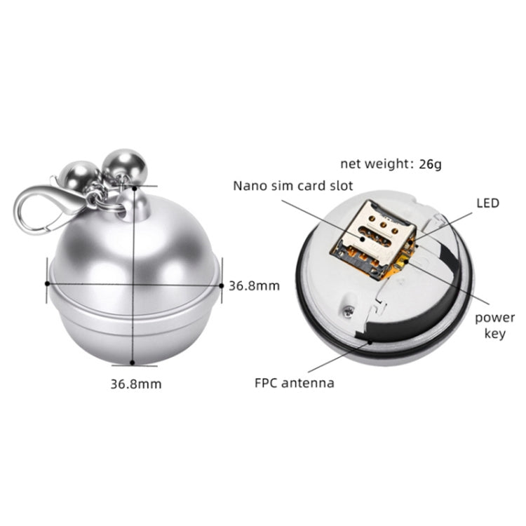 Sandsberg | G15 2G IP67 Wasserdichter Haustier GPS Tracker GPS + Beidou + AGPS + WiFi + Basisstationslocator (Silber)