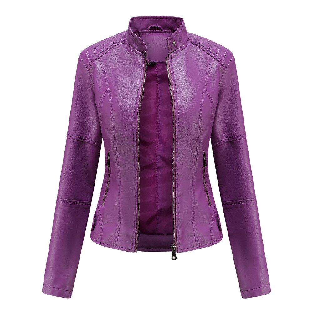 Damen Lederjacke mit Mao
