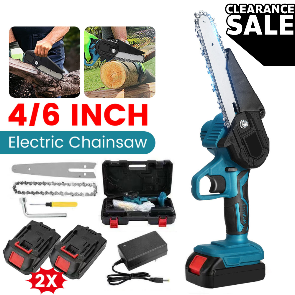 4"/6" kabellose Holzschneider-Kettensäge mit 2x Power-Batterien