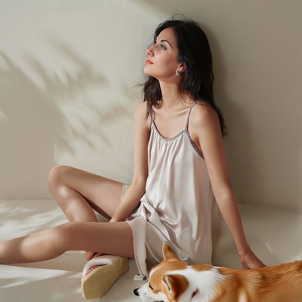 Kühlend Atmungsaktive Cami Shorts Set Haustierhaare Beständig Damen Schlafanzug