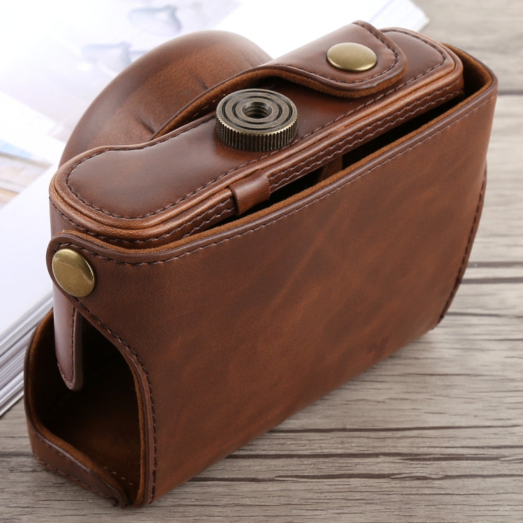 Full Body Camera PU Leather Case Bag with Strap for Panasonic LUMIX LX100(Coffee)