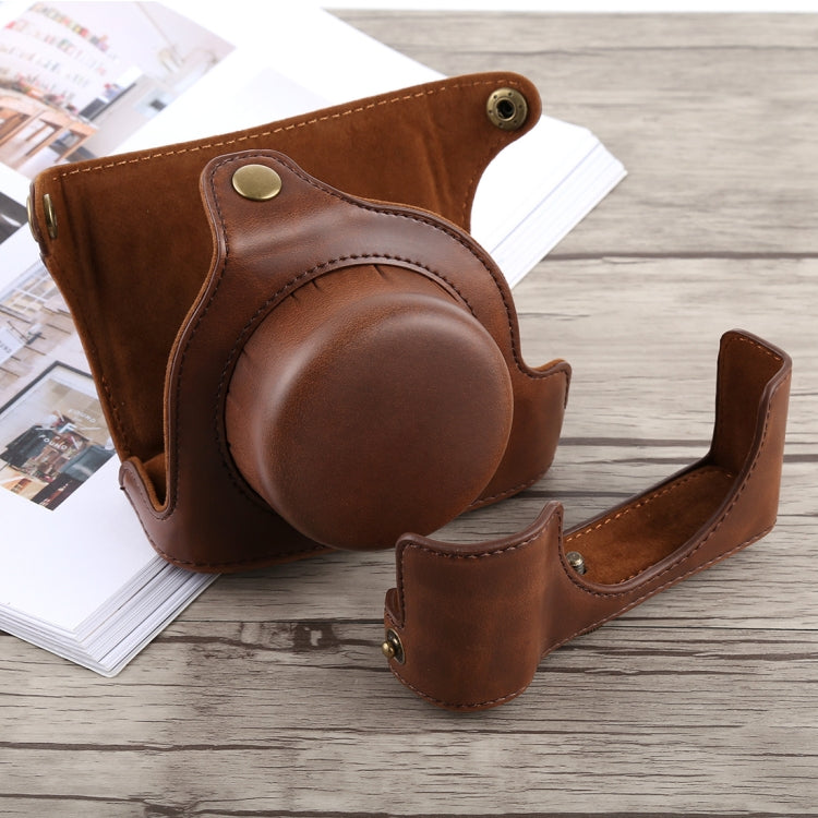 Full Body Camera PU Leather Case Bag with Strap for Panasonic LUMIX LX100(Coffee)