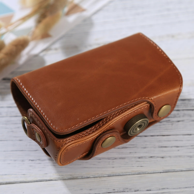 Full Body Camera PU Leather Case Bag with Strap for Canon PowerShot SX730 HS / SX720 HS (Brown)