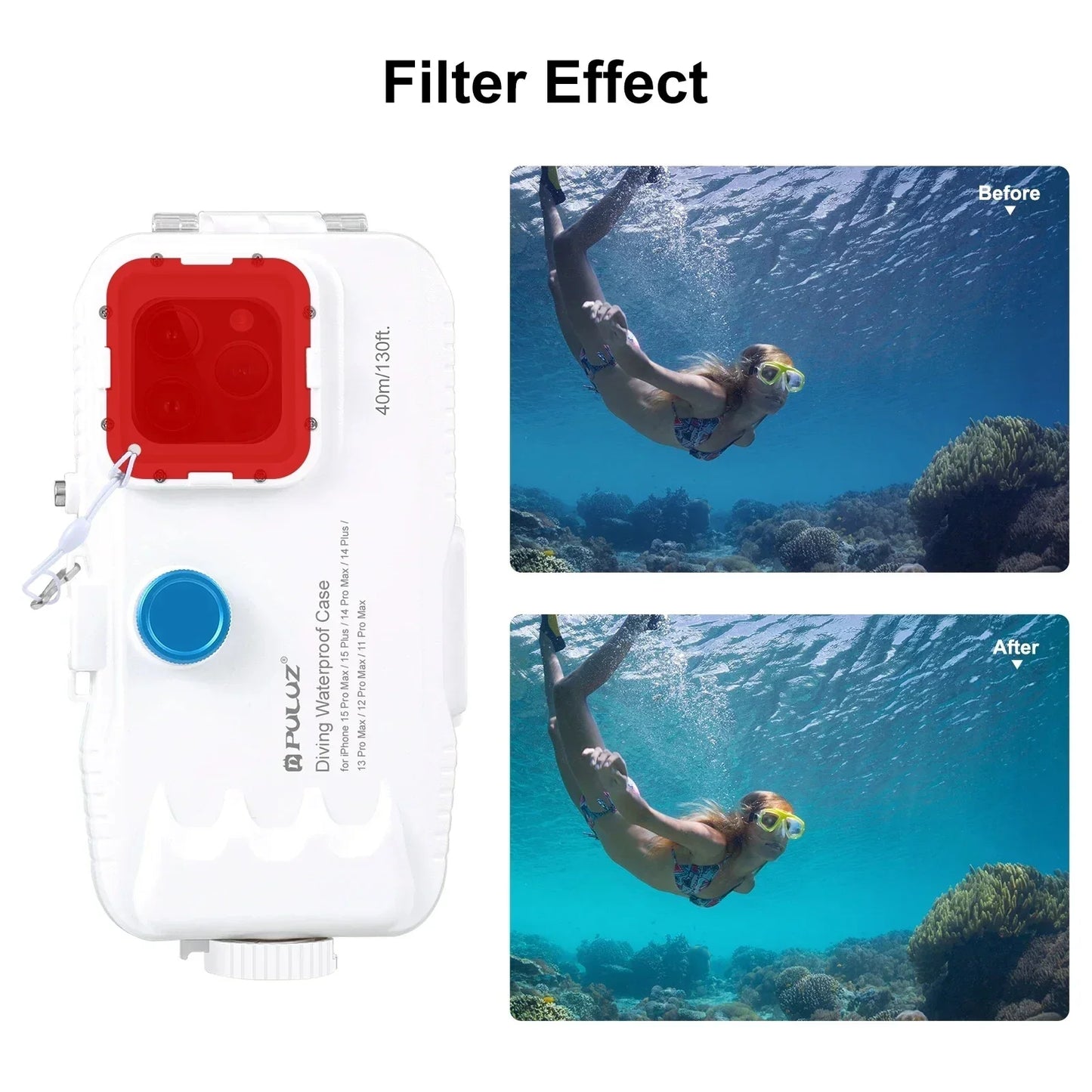 40 Meter Versiegelte Wasserdichte iPhone-Hülle