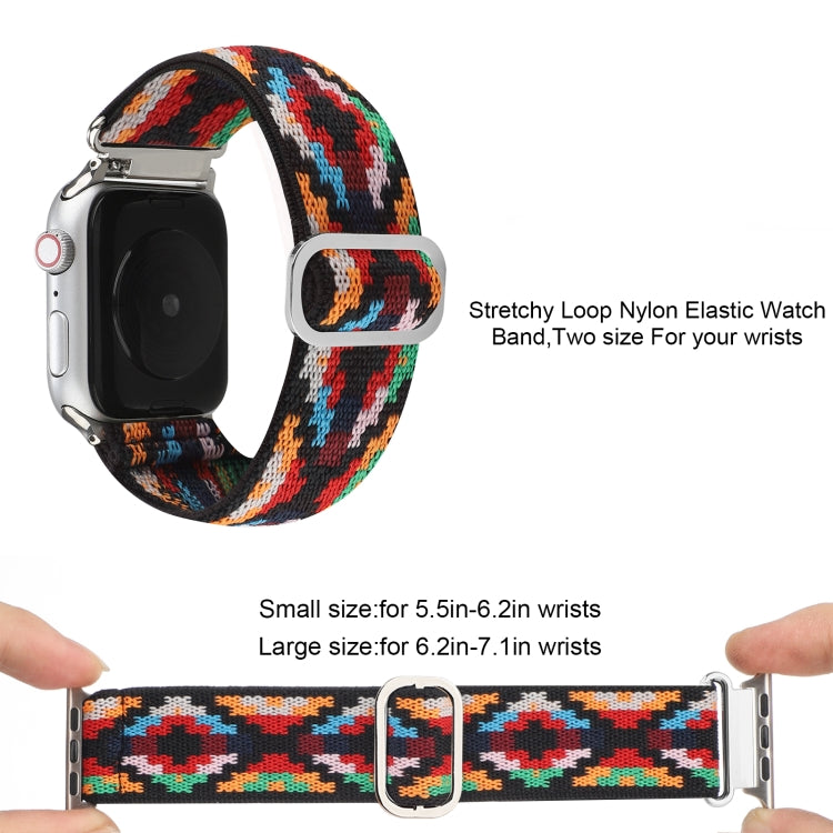 Sandsberg | Metall Japanische Schnalle Elastisches Nylon Uhrenband Für Apple Watch Series 7 45mm / 6 & SE & 5 & 4 44mm / 3 & 2 & 1 42mm(5)