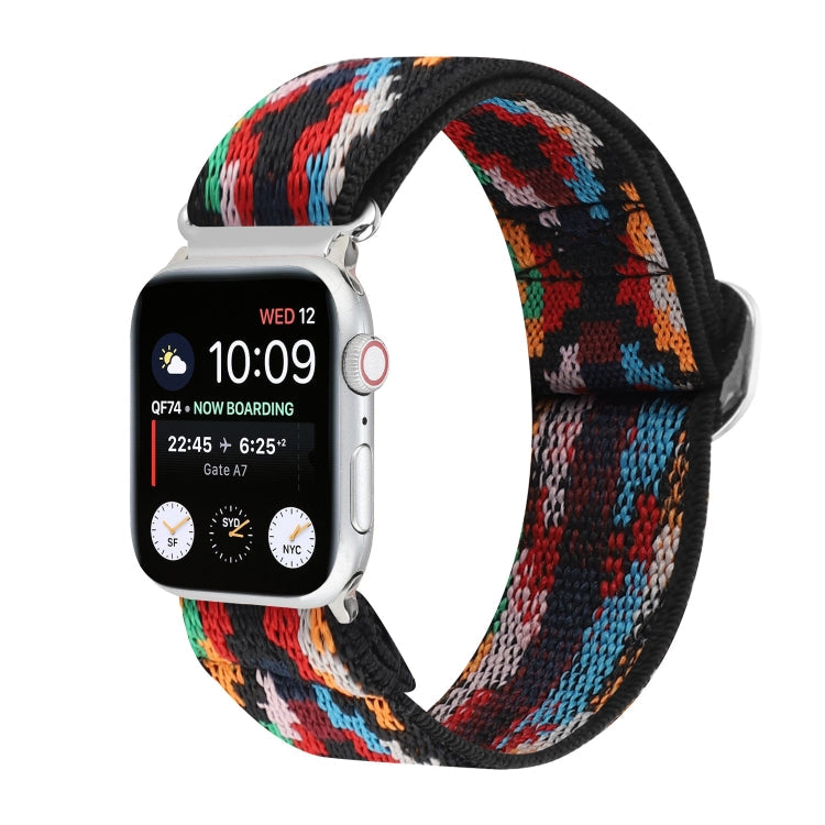 Sandsberg | Metall Japanische Schnalle Elastisches Nylon Uhrenband Für Apple Watch Series 7 45mm / 6 & SE & 5 & 4 44mm / 3 & 2 & 1 42mm(5)