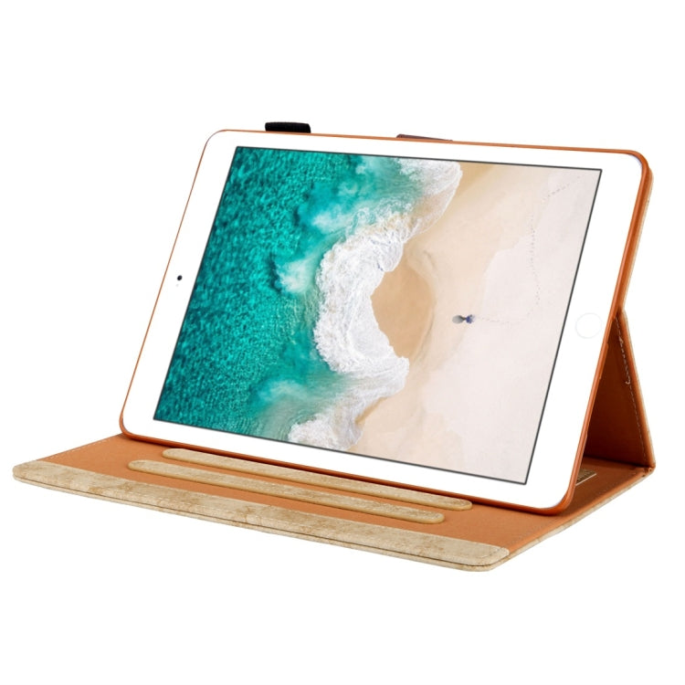 Sandsberg | Für iPad Pro 10.5 (2017) Business Stil Horizontal Flip Leder Tasche, mit Halter & Kartenfach & Fotohalter & Schlaf / Aufwachfunktion (Gelb)