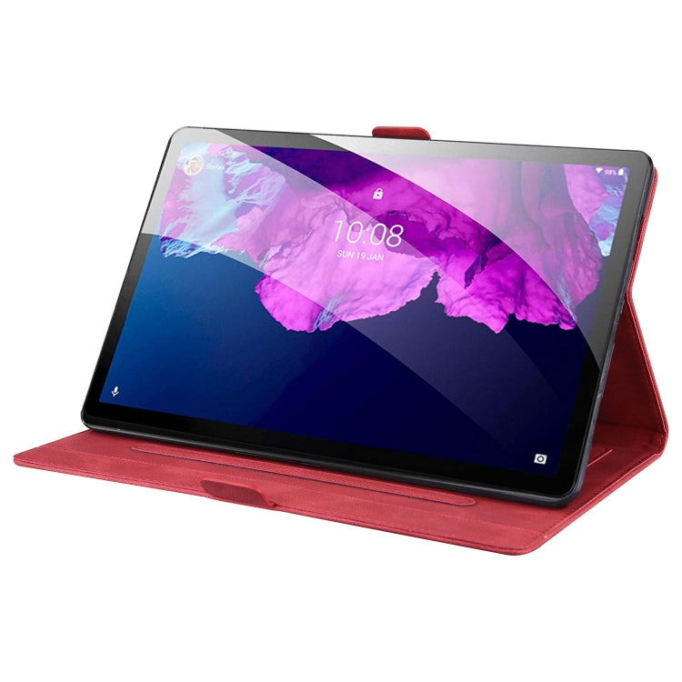 Sandsberg | Für Lenovo Tab P11 TB-J606F Liebe Schmetterlingsmuster Horizontale Flip-Lederhülle mit Halter (Rot)