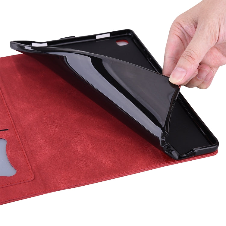 Sandsberg | Für Lenovo Tab P11 TB-J606F Liebe Schmetterlingsmuster Horizontale Flip-Lederhülle mit Halter (Rot)