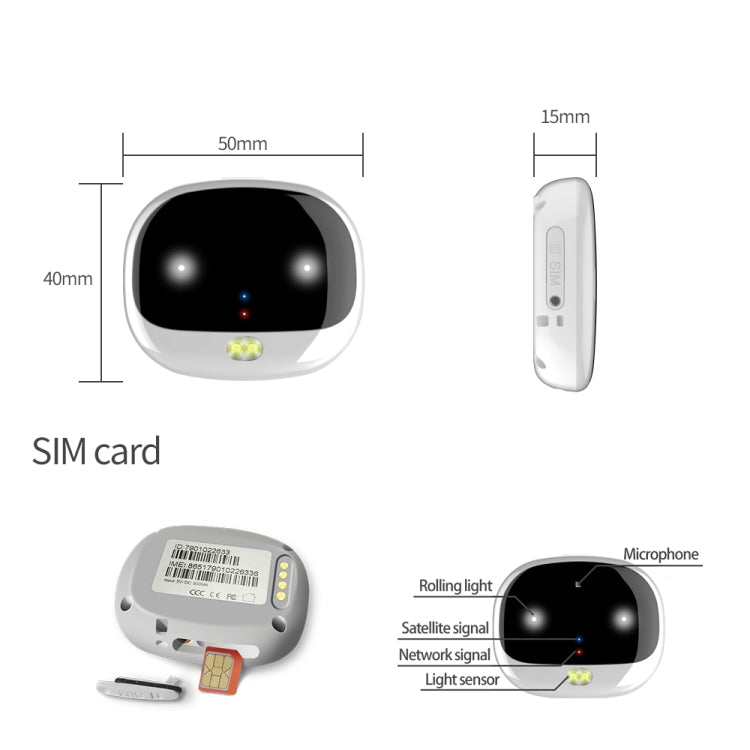 Sandsberg | ReachFar RF-V47 IP67 Multifunktions Mini GPS Haustier Tracker mit LED Licht & Silikonhülle (Schwarz)