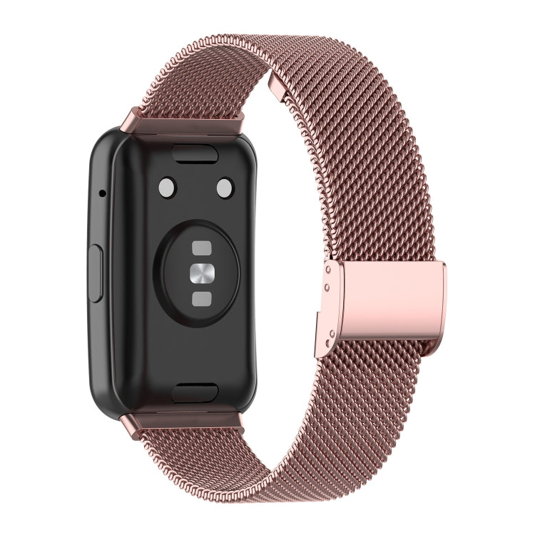 Sandsberg | Für Huawei Watch Fit Mesh Metall Uhrband (Rosenpink)