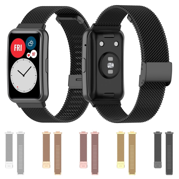 Sandsberg | Für Huawei Watch Fit Mesh Metall Uhrband (Rosenpink)