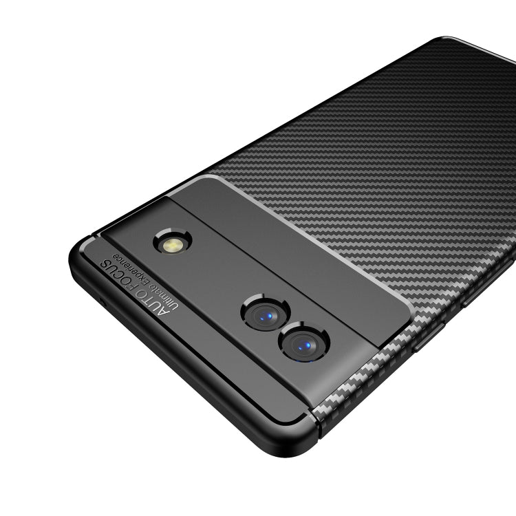 Für Google Pixel 6a Karbonfaser-Textur Stoßfest TPU Handyhülle (Blau)