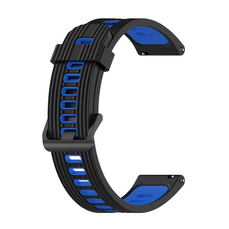 Sandsberg | Für Samsung Galaxy Watch4/Active2 20mm Zwei-Farben Streifen Silikon Uhrband (Schwarz Blau)