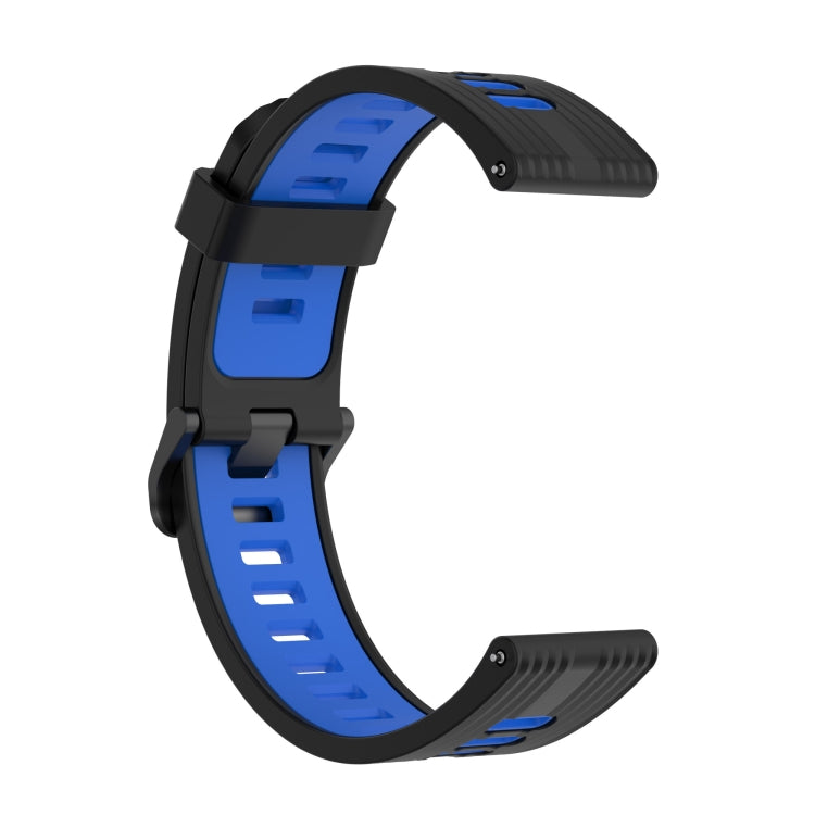 Sandsberg | Für Samsung Galaxy Watch4/Active2 20mm Zwei-Farben Streifen Silikon Uhrband (Schwarz Blau)