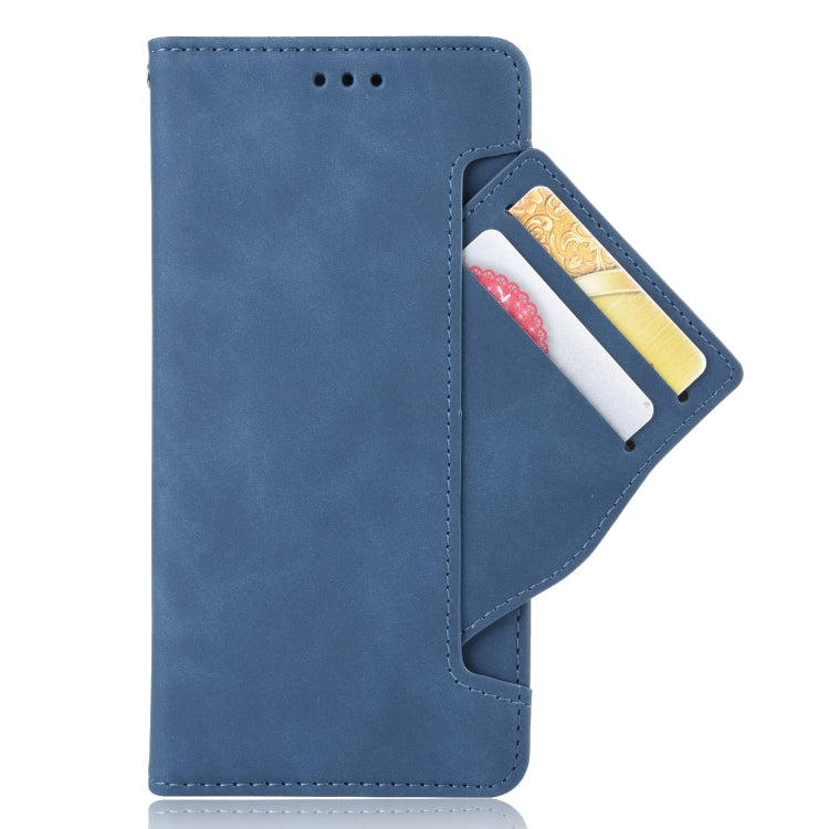 Für Google Pixel 6a Haut Gefühl Kalbsmuster Leder Handyhülle (Blau)