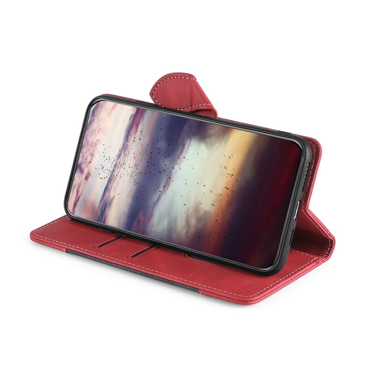 Für Google Pixel 6a Haut Fühlen Strohhut Magnetverschluss Leder Handyhülle (Rot)