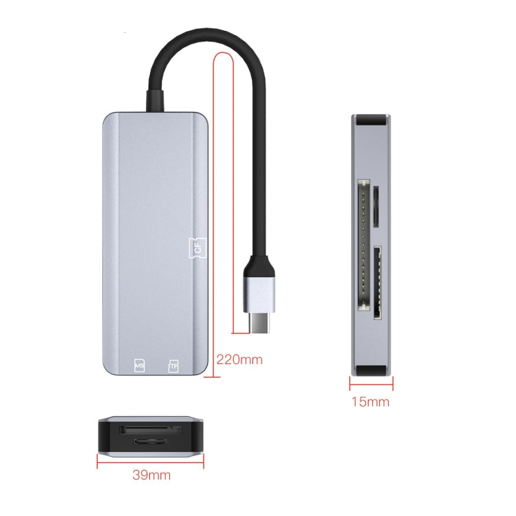 Sandsberg | NK-3044 5 in 1 USB-C / Type-C zu MS / M2 / CF / TF / SD Karten Slots Adapter (Space Grey)