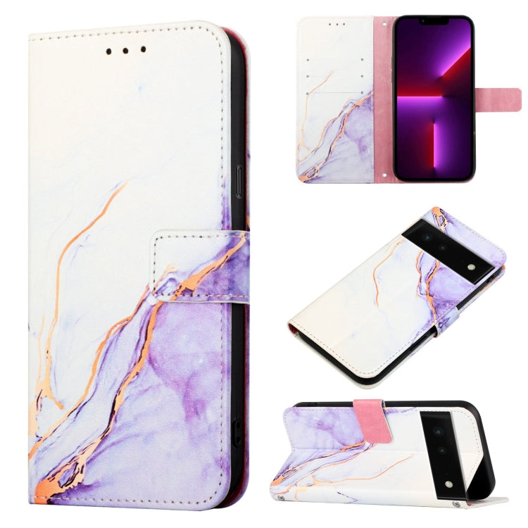 Für Google Pixel 6 Pro PT003 Marmor Muster Flip Leder Telefonhülle (LS006)