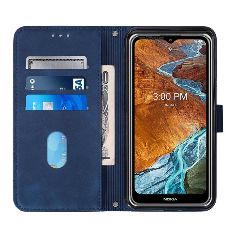 Für Google Pixel 6a Crossbody 3D-geprägte Flip-Leder-Handyhülle (Blau)