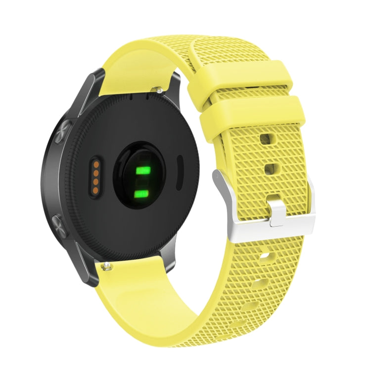Sandsberg | 20mm pockmarked silberne Schnalle Silikon Uhrenband für Huawei Watch / Samsung Galaxy Watch (Gelb)