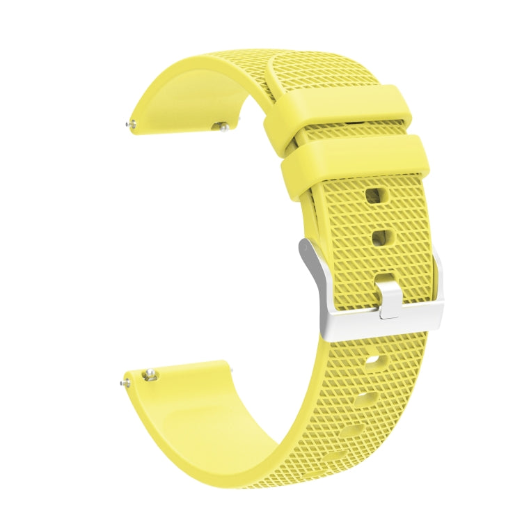 Sandsberg | 20mm pockmarked silberne Schnalle Silikon Uhrenband für Huawei Watch / Samsung Galaxy Watch (Gelb)