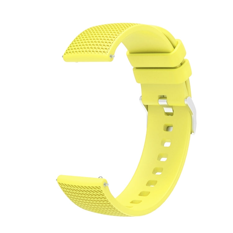 Sandsberg | 20mm pockmarked silberne Schnalle Silikon Uhrenband für Huawei Watch / Samsung Galaxy Watch (Gelb)