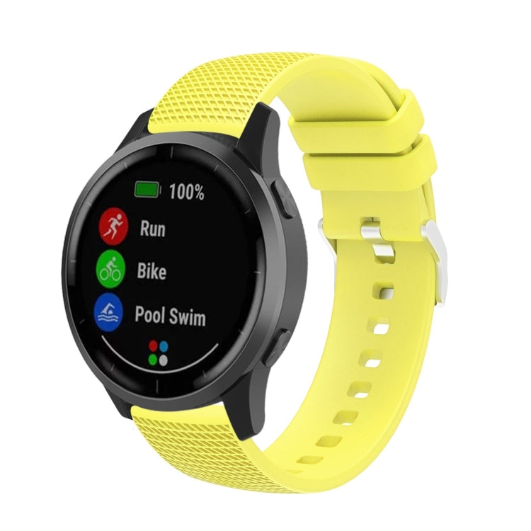 Sandsberg | 20mm pockmarked silberne Schnalle Silikon Uhrenband für Huawei Watch / Samsung Galaxy Watch (Gelb)