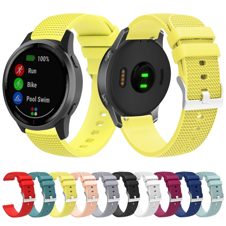 Sandsberg | 20mm pockmarked silberne Schnalle Silikon Uhrenband für Huawei Watch / Samsung Galaxy Watch (Gelb)