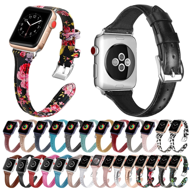 Sandsberg | Echtes Leder Armband für Apple Watch Ultra 49mm&Watch Ultra 2 49mm / Series 9&8&7 45mm / SE 3&SE 2&6&SE&5&4 44mm / 3&2&1 42mm (Baum Creme Rot)
