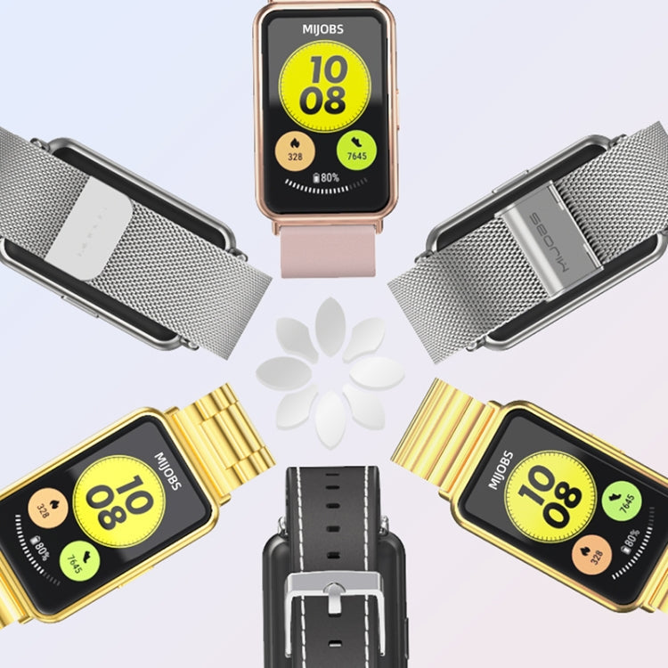 Sandsberg | Für Huawei Watch Fit Mijobs Mailand Schnalle Edelstahl Uhr Band (Schwarz)