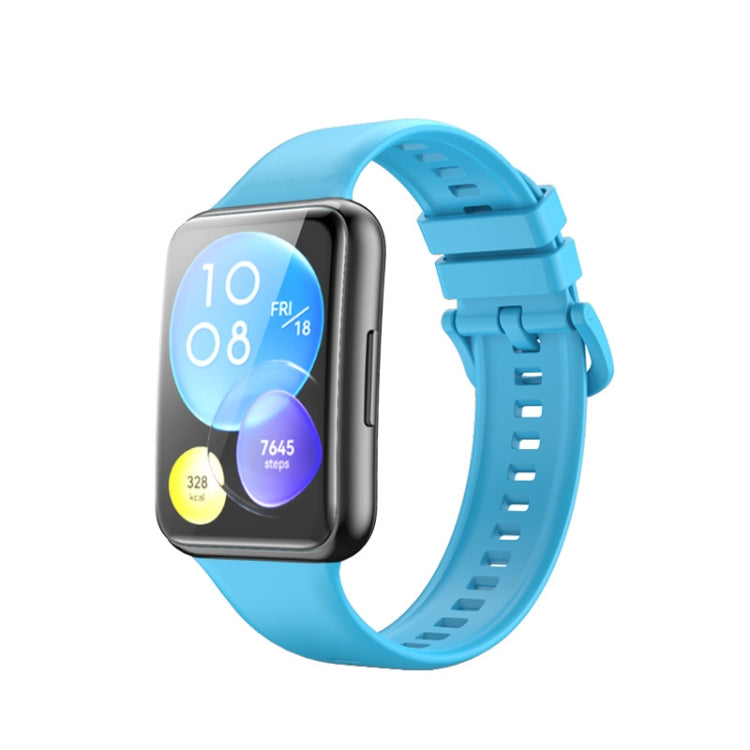 Sandsberg | Für Huawei Watch Fit 2 Einfarbiges Silikon-Uhrenarmband (Himmelblau)