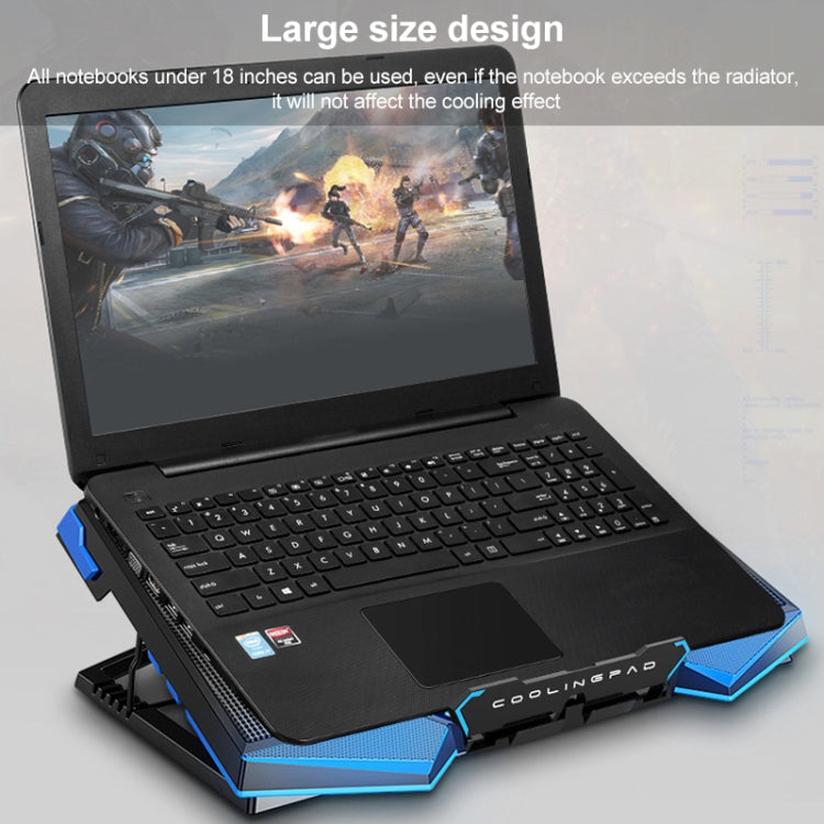 Sandsberg | 5 Fan 2 USB Hebe Faltbares Laptop Kühlständer (Blau Rot)