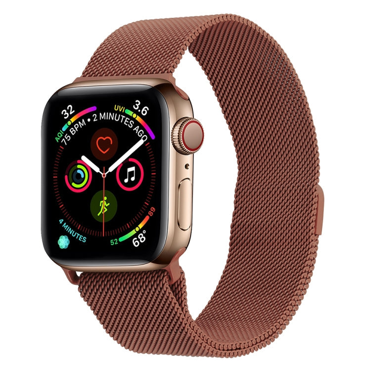 Sandsberg | Mailänder Edelstahl-Uhrenarmband für Apple Watch Series 9&8&7 41mm / SE 3&SE 2&6&SE&5&4 40mm / 3&2&1 38mm (Champagnergold)
