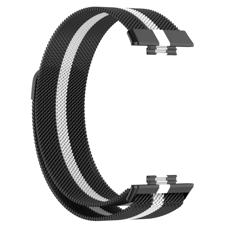 Sandsberg | Für Huawei Watch Fit 2 Milan Magnetische Edelstahl-Uhrenarmband (Schwarz Weiß)