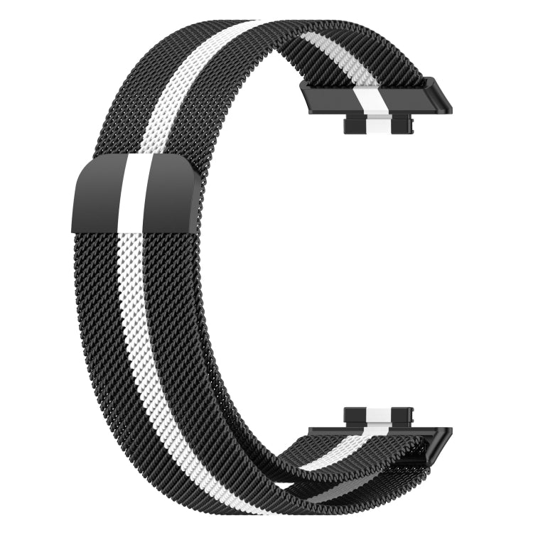 Sandsberg | Für Huawei Watch Fit 2 Milan Magnetische Edelstahl-Uhrenarmband (Schwarz Weiß)