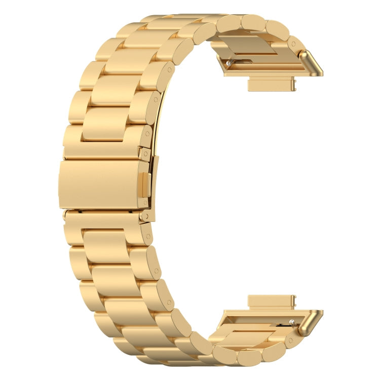 Sandsberg | Für Huawei Watch Fit 2 Drei-Perlen Metall Edelstahl Uhrenarmband (Gold)