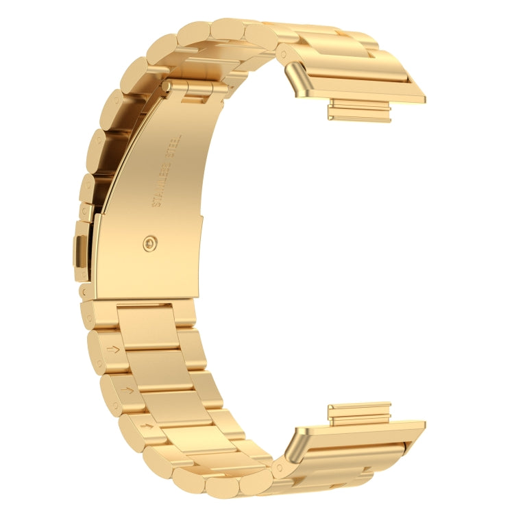 Sandsberg | Für Huawei Watch Fit 2 Drei-Perlen Metall Edelstahl Uhrenarmband (Gold)