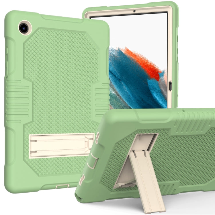 Sandsberg | Für Samsung Galaxy Tab A8 10.5 2021 X200 Kontrastfarbe Roboter Stoßfest Silikon + PC Tablet Tasche (Matcha Grün)
