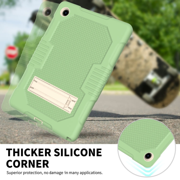 Sandsberg | Für Samsung Galaxy Tab A8 10.5 2021 X200 Kontrastfarbe Roboter Stoßfest Silikon + PC Tablet Tasche (Matcha Grün)
