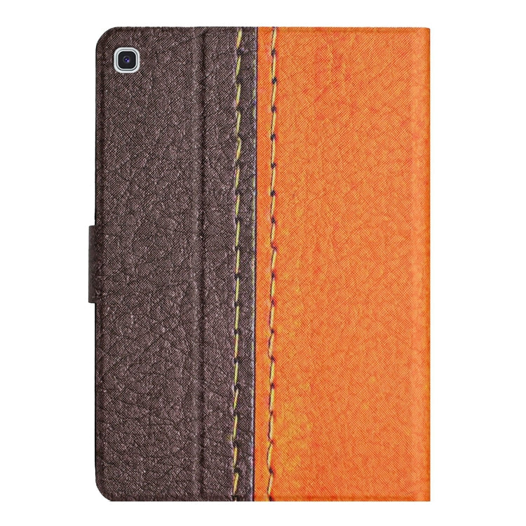 Sandsberg | Für Samsung Galaxy Tab A7 10.4 2020 T500 Nähen Einfarbige Smarte Leder Tablet Hülle (Orange)