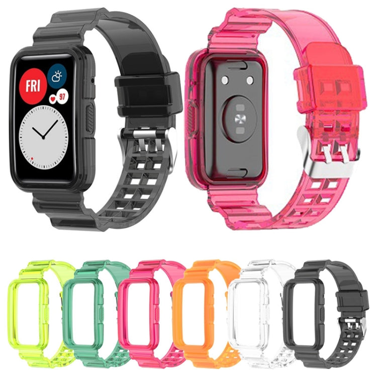 Sandsberg | Für Huawei Watch Fit 2 Integriertes Transparentes Silikon-Uhrenarmband (Transparent Grün)