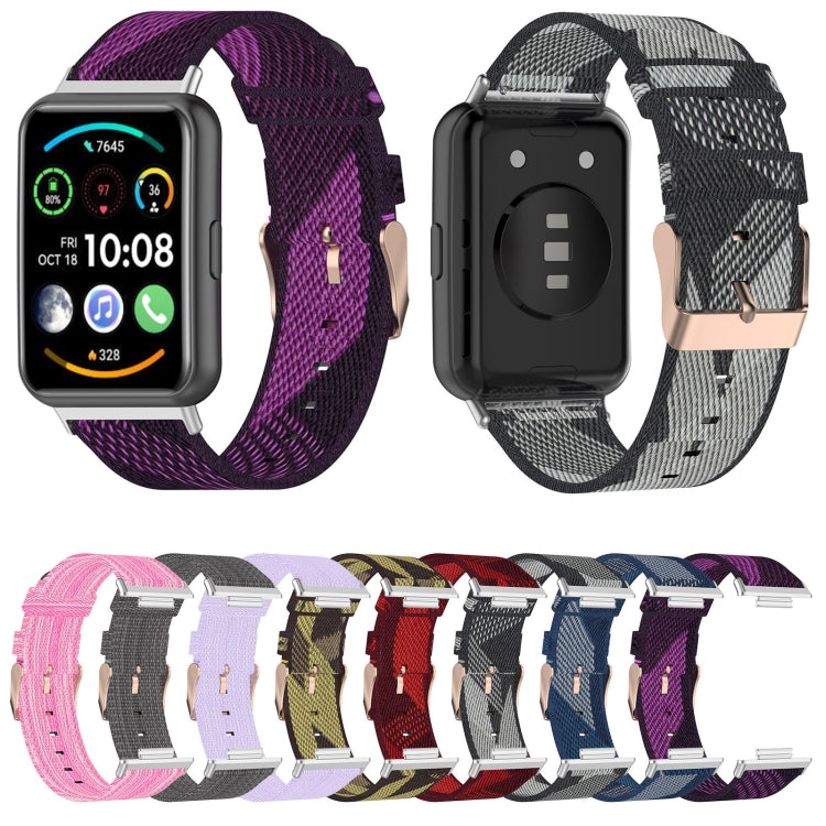 Sandsberg | Für Huawei Watch Fit 2 Nylon Gewebtes Armband (Helllila)