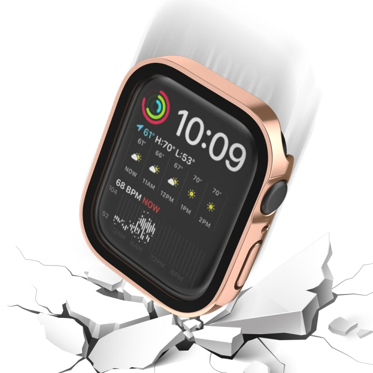 Sandsberg | Life Waterproof 2 in 1 PC Rahmen + Gehärtetes Glas Schutzhülle Für Apple Watch Series 9 / 8 / 7 41mm (Roségold)