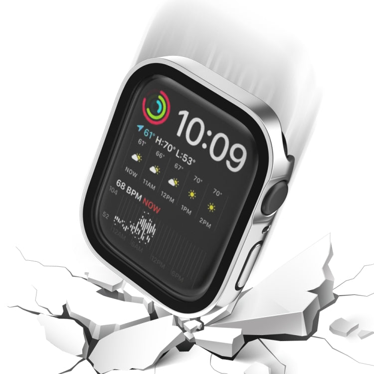Sandsberg | Life Waterproof 2 in 1 PC Rahmen + Gehärtetes Glas Schutzhülle für Apple Watch Series 9 / 8 / 7 41mm(Silber)