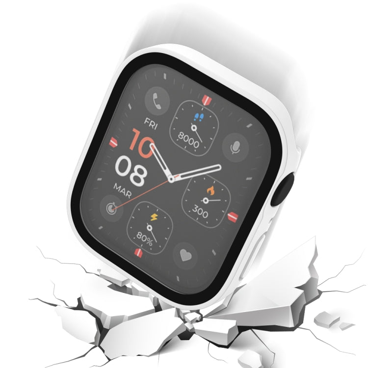 Sandsberg | Life Waterproof Frosted 2 in 1 PC Rahmen + Gehärtetes Glas Schutzhülle Für Apple Watch Series 9 / 8 / 7 41mm (Weiß)