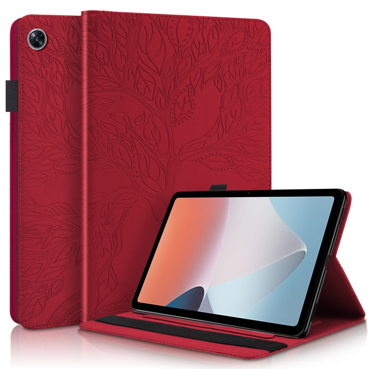 Sandsberg | Für OPPO Pad Air Life Tree Serie Horizontale Flip-Leder Tablet-Hülle (Rot)