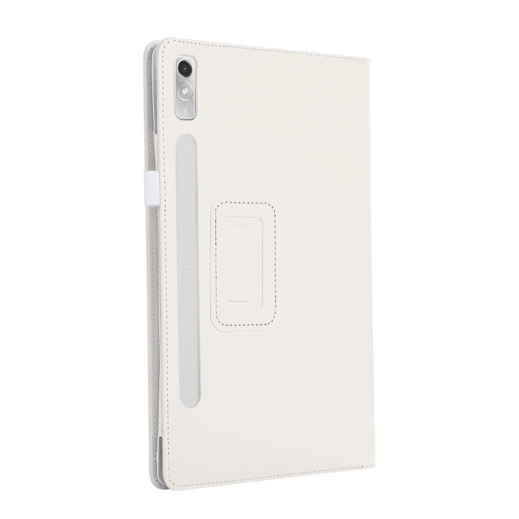 Sandsberg | Für Lenovo Tab P11 Pro Gen 2 Litchi Texture Leder Tablet-Hülle mit Halter (Weiß)